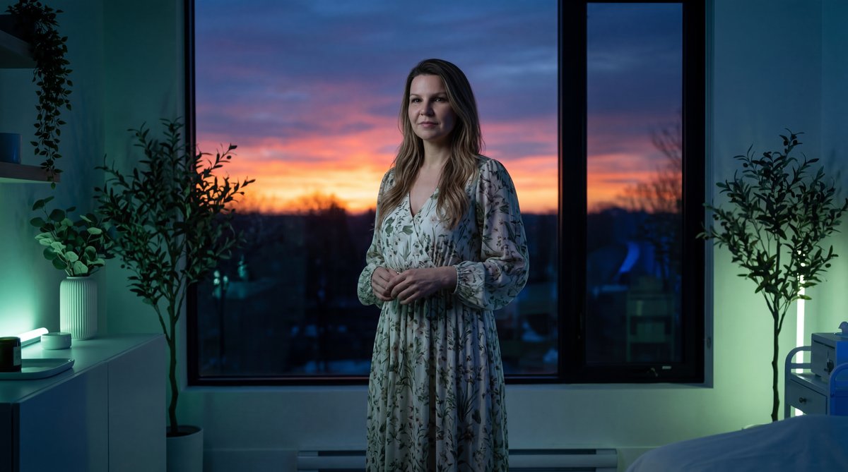 Illustration of a balancing scale showing the equilibrium between progesterone and the thyroid gland